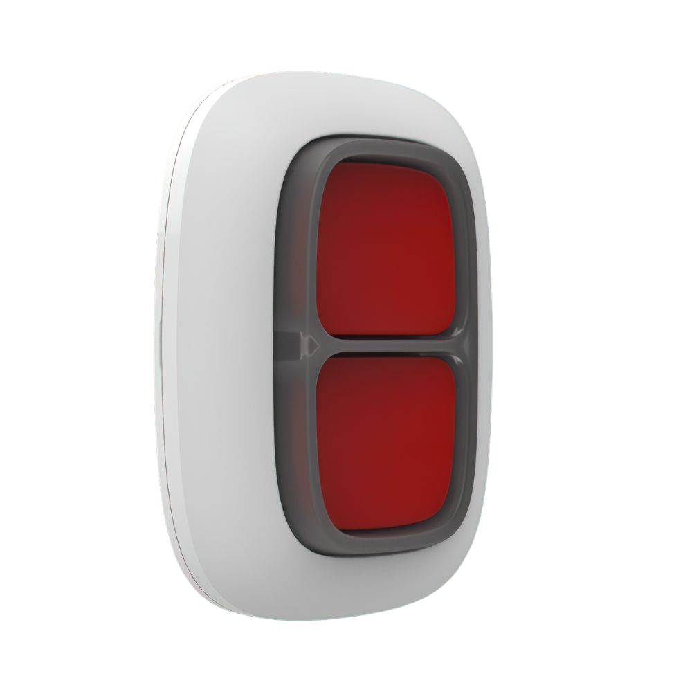 DoubleButton, Wireless hold-up device with advanced protection against  accidental activator White.