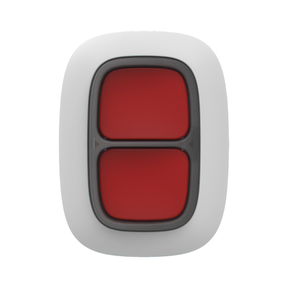 DoubleButton, Wireless hold-up device with advanced protection against accidental activator White.