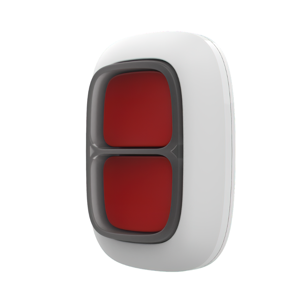 DoubleButton, Wireless hold-up device with advanced protection against  accidental activator White.