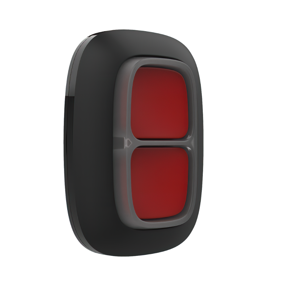 DoubleButton, Wireless hold-up device with advanced protection against accidental activator Black.