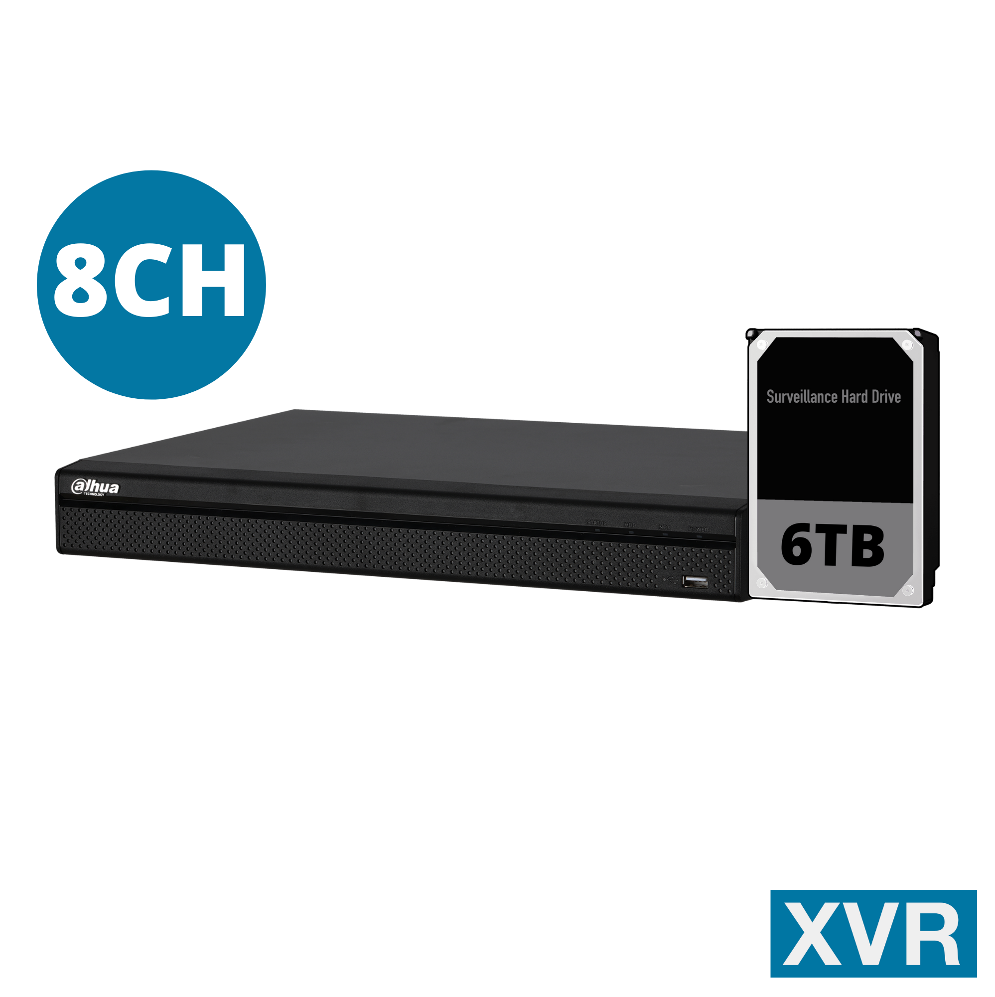 Dahua 8ch Penta-brid Record Up to 4K,IVS,Face Detection,Smart Search, Smart Fan,P2P, with 6TB HDD installed.