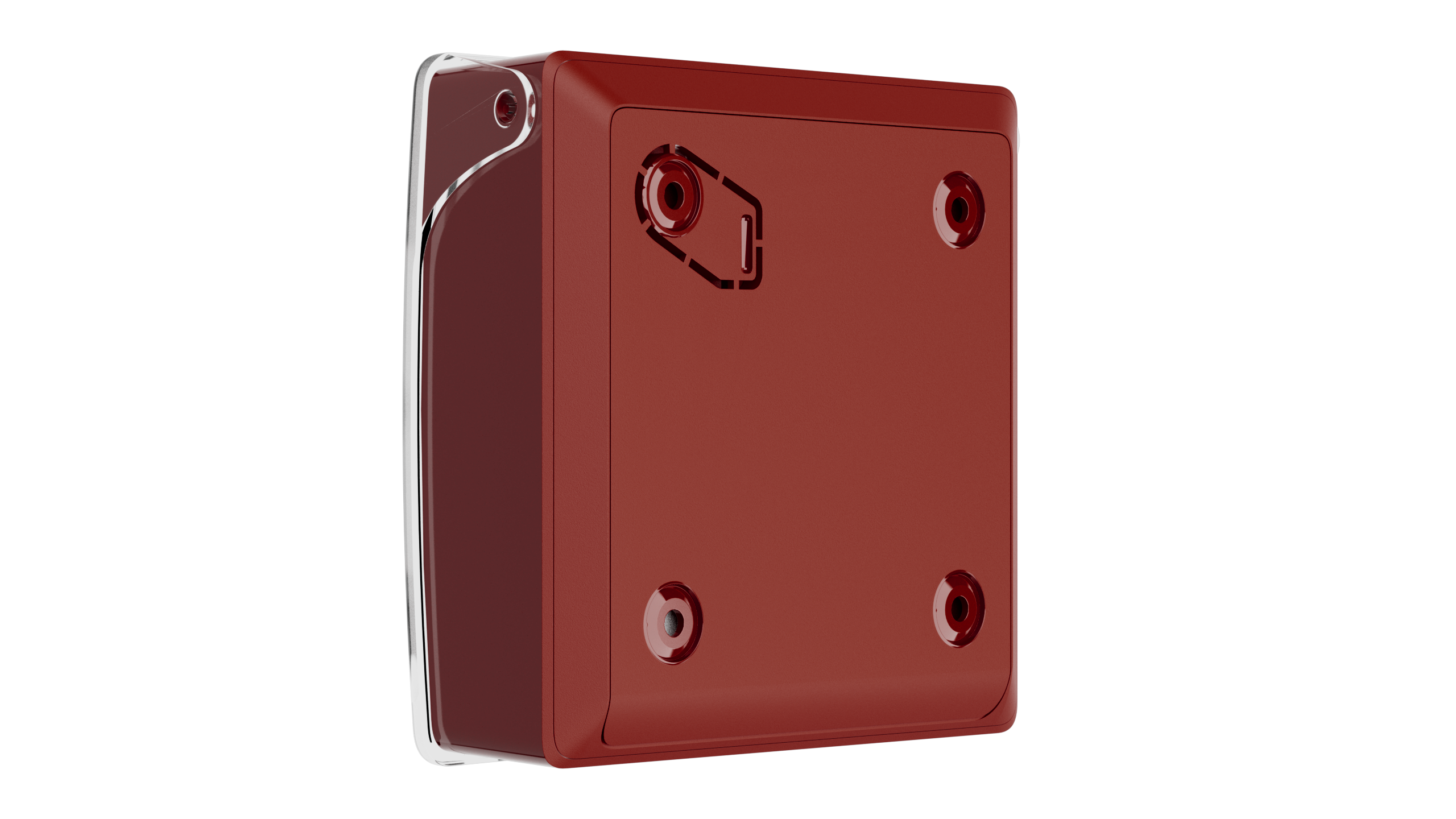 Wireless wall-mounted button for manual fire alarm activation.