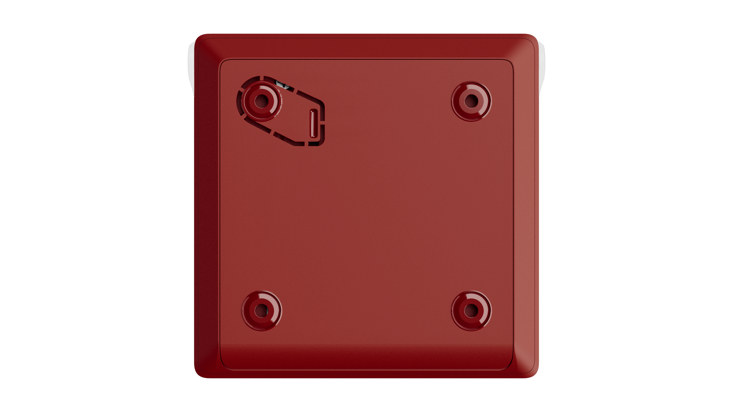 Wireless wall-mounted button for manual fire alarm activation.
