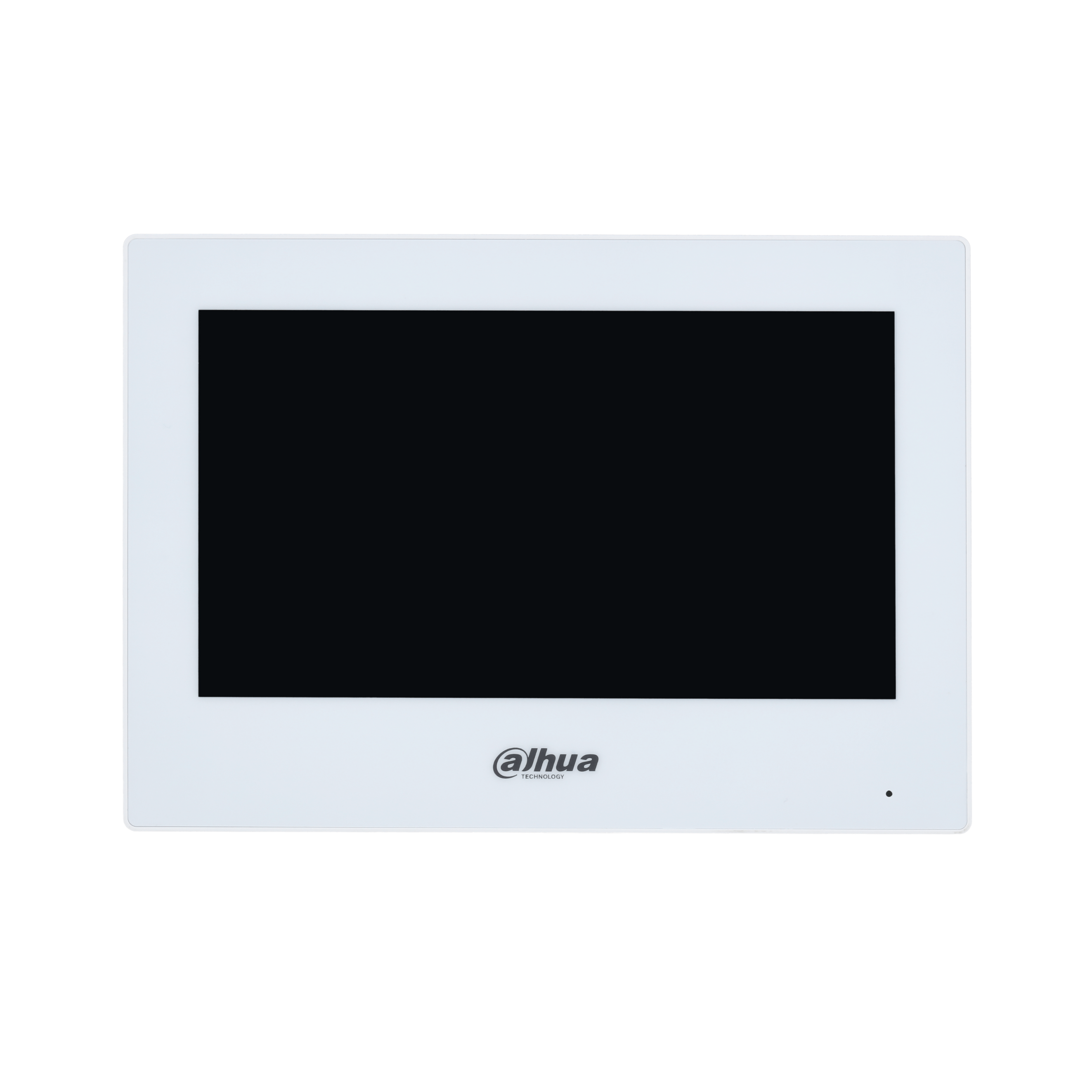 Dahua IP Indoor Monitor white, 7' TFT capacitive touch screen, 1024*600, 6-channel alarm input and 1-channel alarm output, Standard PoE, Outdoor station and IPC monitor, H.265 and H.264 video coding, High performance & cost-effective.