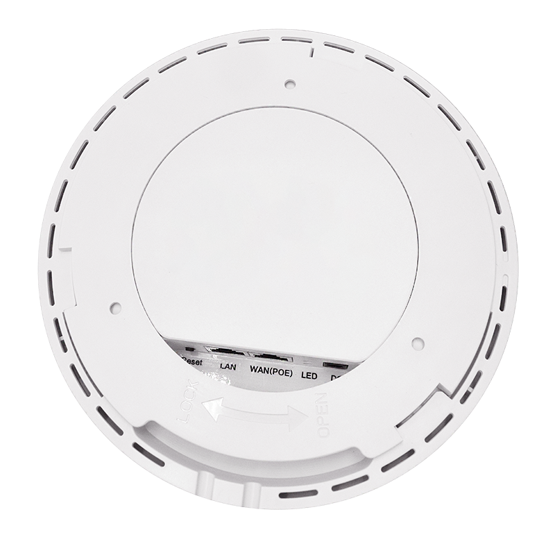 WI-AP216 is a dual-band Ceiling mount AP, suitable for indoor Wi-Fi coverage scenarios. The device supports 802.3af PoE and 12V DC local power supply (need to buy separately). The wireless speed can be up to 1200Mbps.