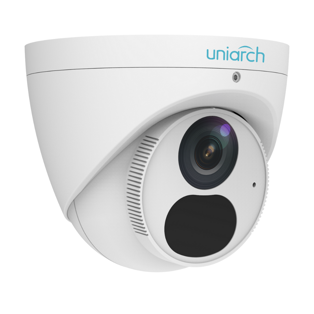 Uniarch 6MP Starlight Fixed Turret Network Camera, Min. illumination 0.003lux, Intrusion Detection (Based on Human), powered by StarLight technology, 2.8mm fixed lens, 30M IR, 120dB WDR, support 256 GB Micro SD card, Built-in-Mic, IP67.