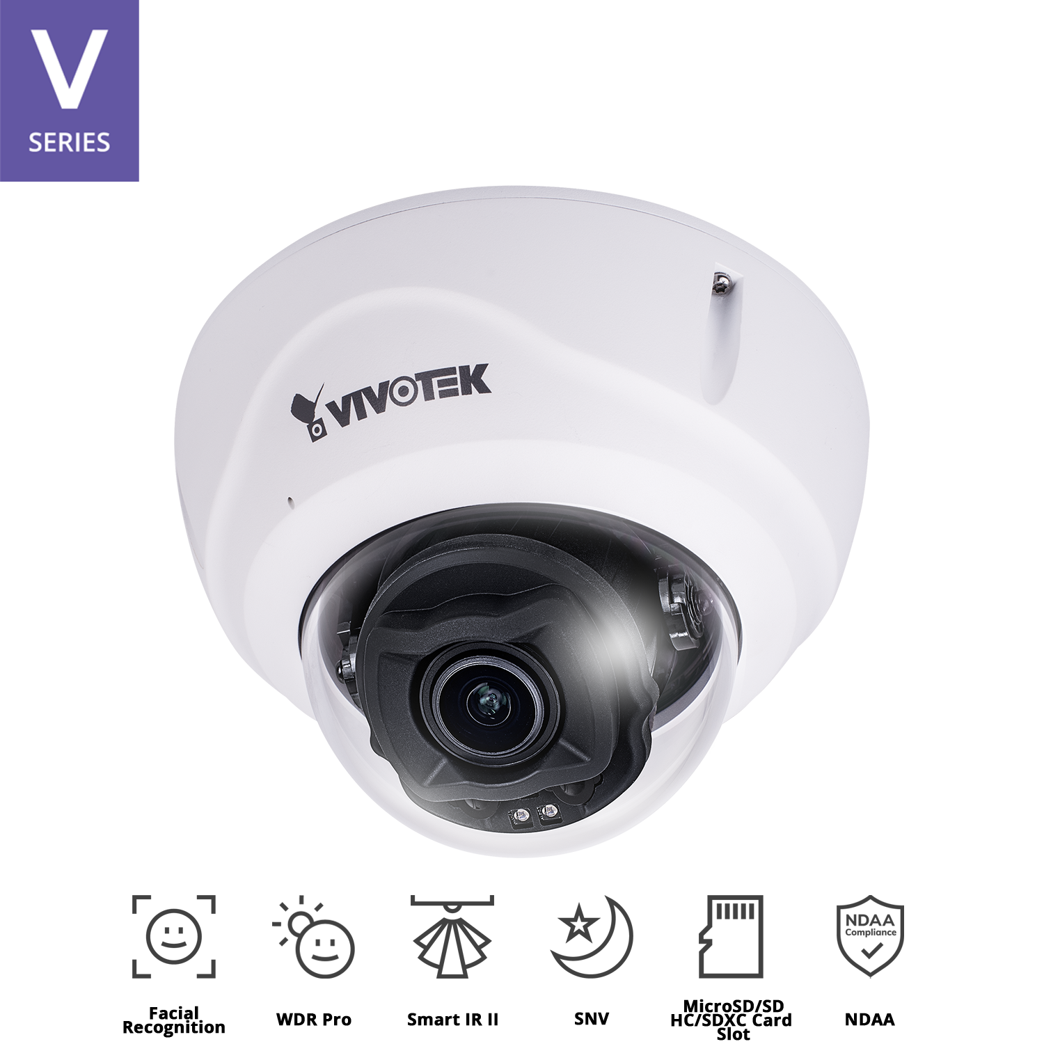 Outdoor Vandal Dome, 5M 30fps, H.265/H.264/MJPEG, f2.7 ~ 13.5 Motorized Lens, P-iris, IR 50m, SNV, WDR PRO, SmarSmart IR II,t Stream III, PoE/DC12V, I/O 2/2, Two-way Audio, MicroSD/SDHC/SDXC, IP66/IP67/IK10.