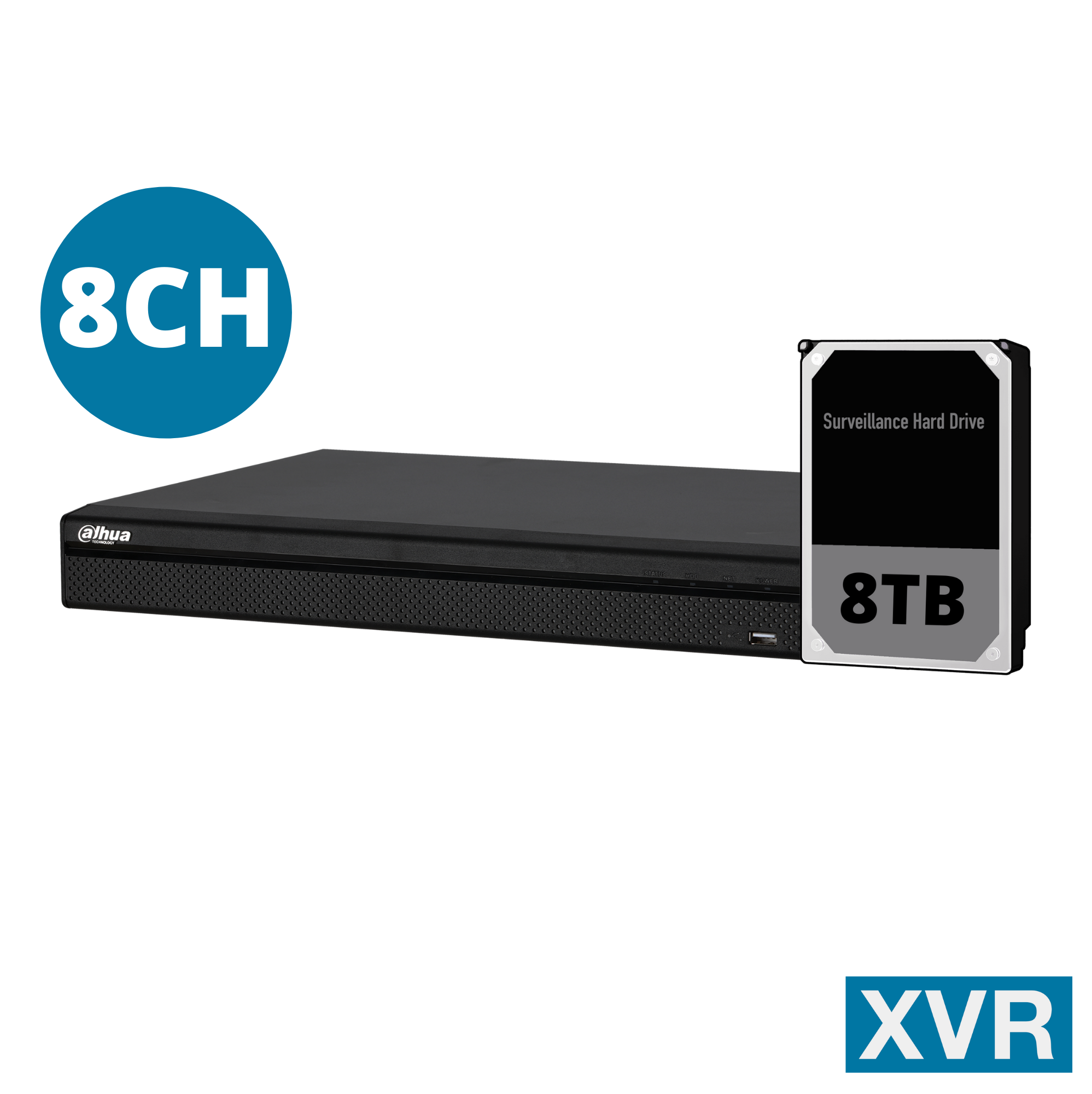Dahua 8ch Penta-brid Record Up to 4K,IVS,Face Detection,Smart Search, Smart Fan,P2P, with 8TB HDD installed.