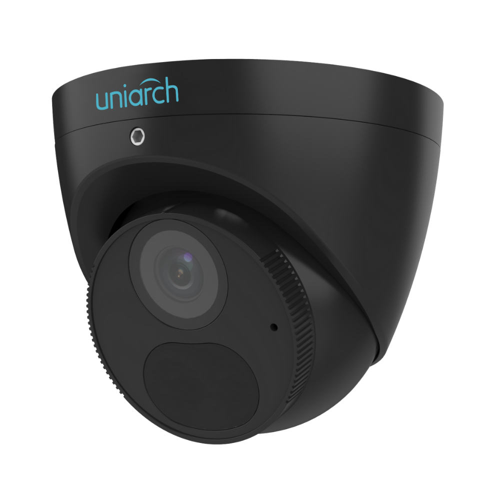 Uniarch 6MP Starlight Fixed Eyeball Network Camera Black, Min. illumination 0.003lux, Intrusion Detection (Based on Human), powered by StarLight technology, 2.8mm fixed lens, 30M IR, 120dB WDR, support 256 GB Micro SD card, Built-in-Mic, IP67.