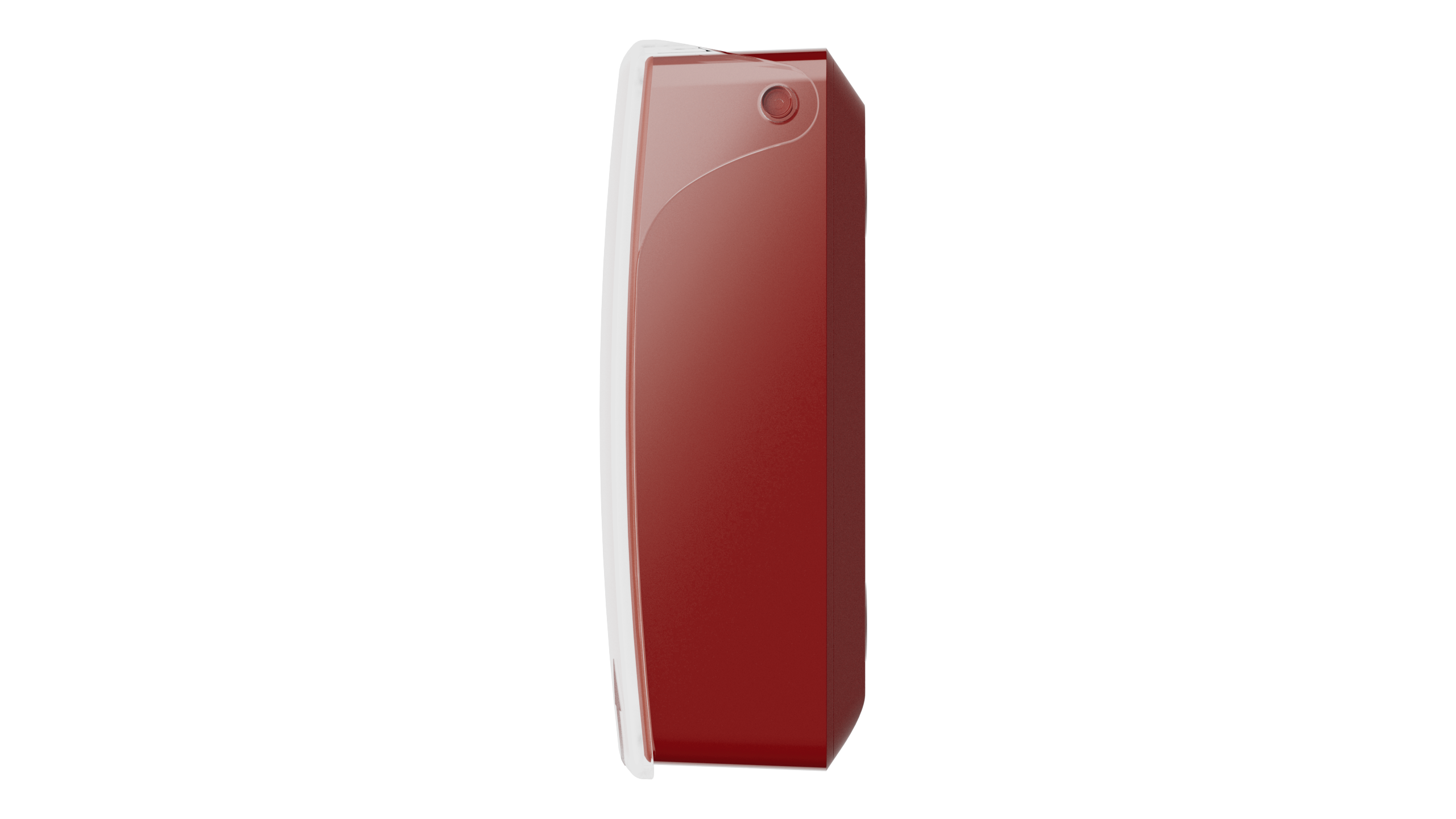 Wireless wall-mounted button for manual fire alarm activation.