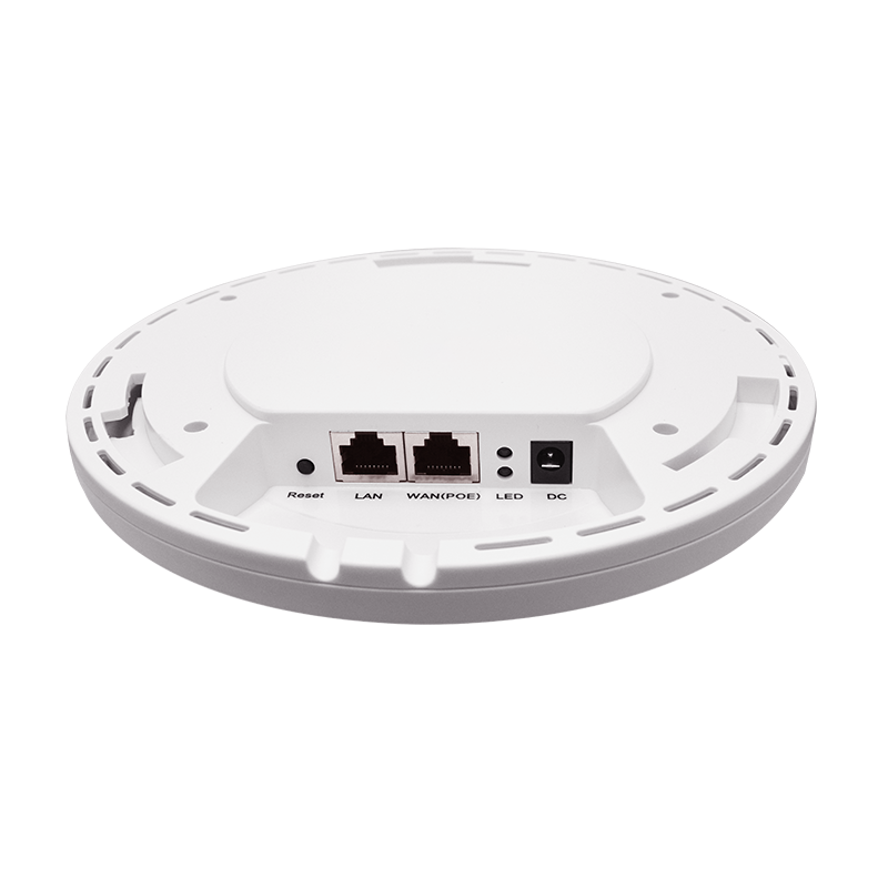 WI-AP216 is a dual-band Ceiling mount AP, suitable for indoor Wi-Fi coverage scenarios. The device supports 802.3af PoE and 12V DC local power supply (need to buy separately). The wireless speed can be up to 1200Mbps.