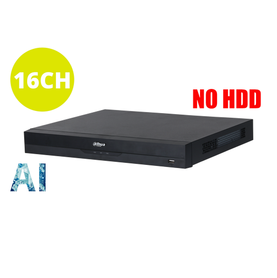 Dahua 16ch NVR Record Up to 16MP, 16 Port PoE,HDMI(4K),Smart 2.0, P2P (without HDD), Support 2 HDD.