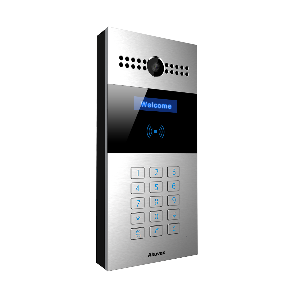 SIP video door phone, numeric keypad, used in apartment buildings, Extra installation bracket required.