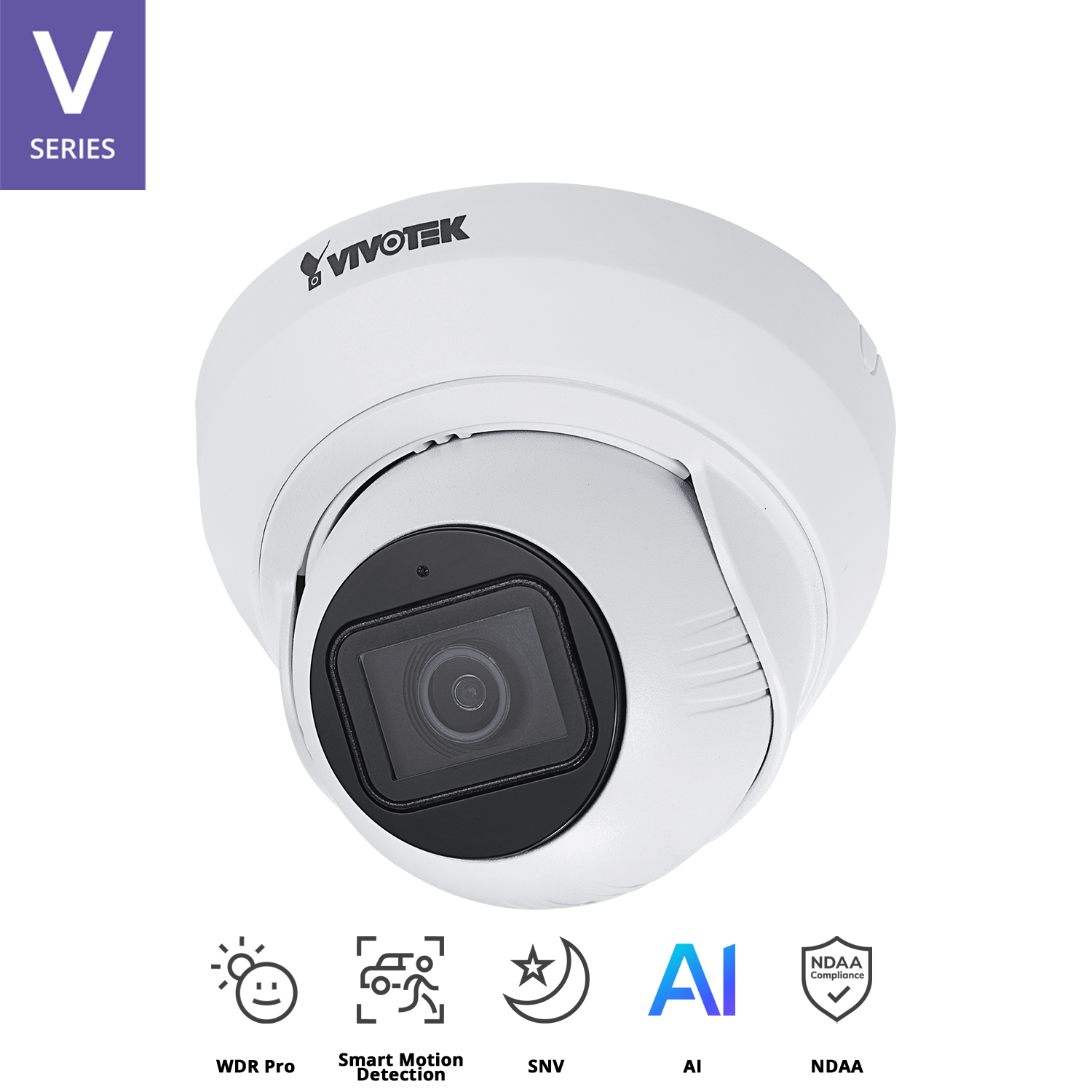 Outdoor Vandal Turret, 5M 30fps, H.265/H.264/MJPEG, f2.8 mm Lens, , IR 30m, SNV, WDR PRO, Smart Stream III, PoE, One-way Audio, Micro SD/SDHC/SDXC, IP66/IK08, Working Temperature:-20°C ~ 50°C (-4°F ~ 122°F) (IR off).