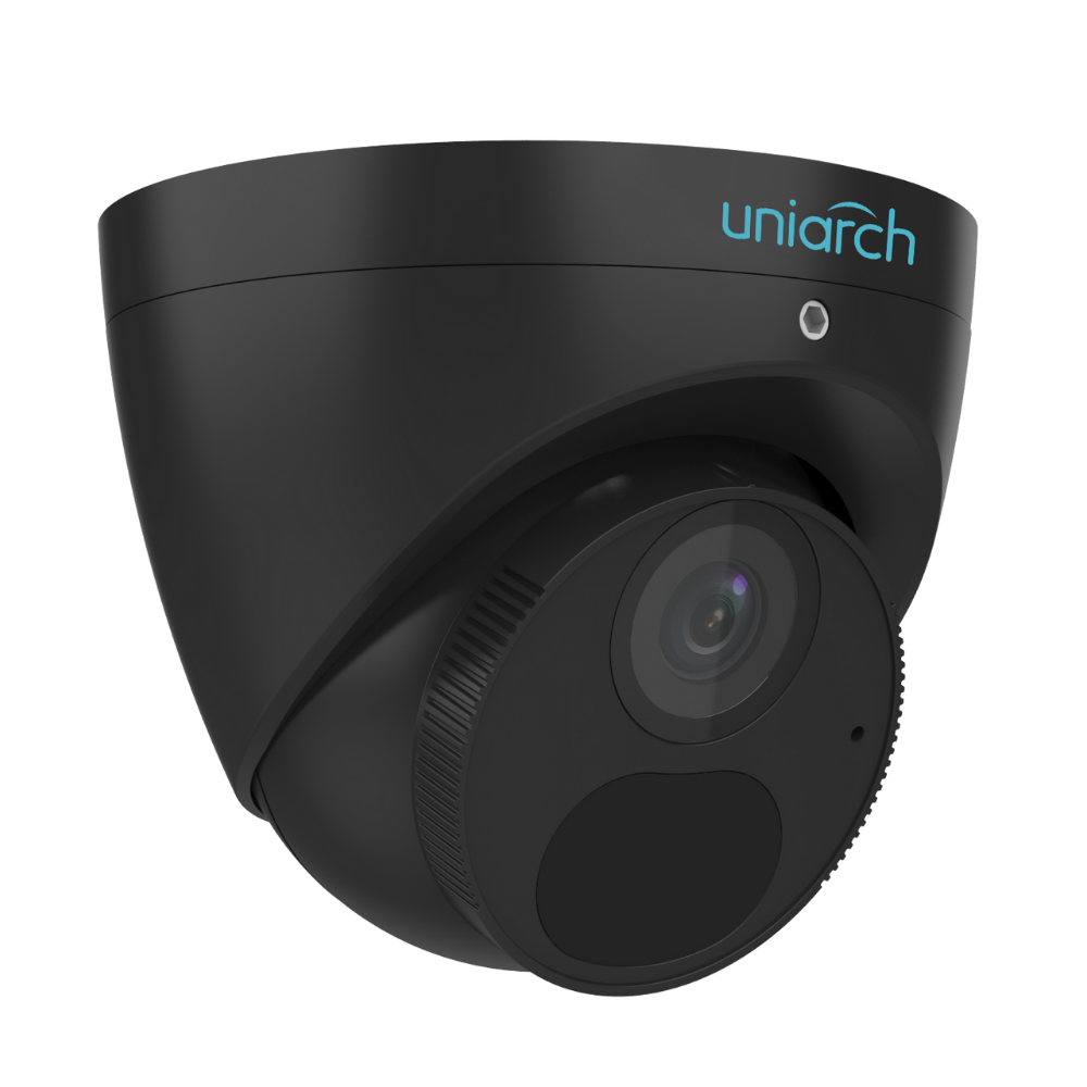 Uniarch 6MP Starlight Fixed Eyeball Network Camera Black, Min. illumination 0.003lux, Intrusion Detection (Based on Human), powered by StarLight technology, 2.8mm fixed lens, 30M IR, 120dB WDR, support 256 GB Micro SD card, Built-in-Mic, IP67.