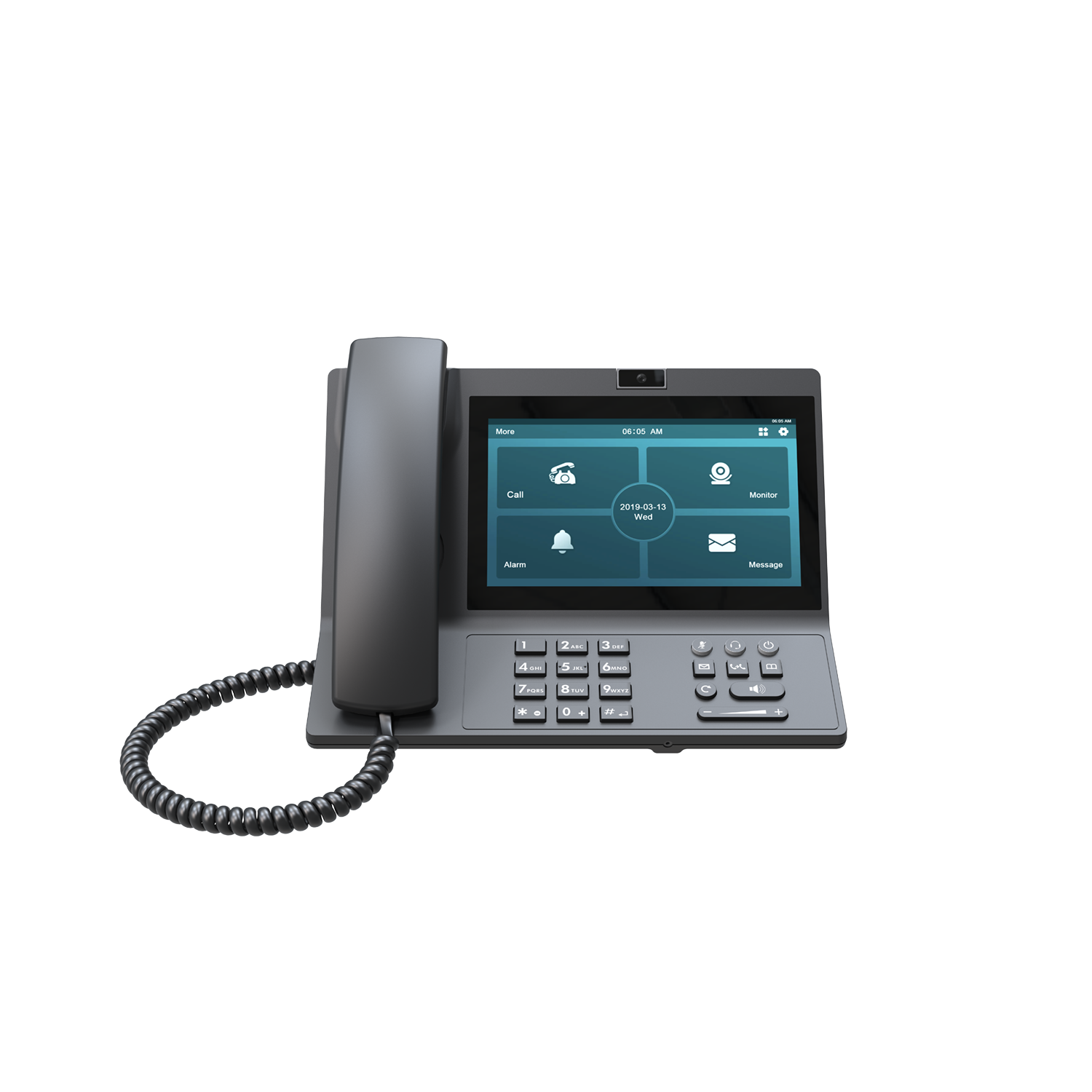 SIP-based Android video phone, 7'' touch screen, two sets of UI respectively designed for commercial and residential applications, productivity-enhancing business phone or a feature-rich intercom guard unit.