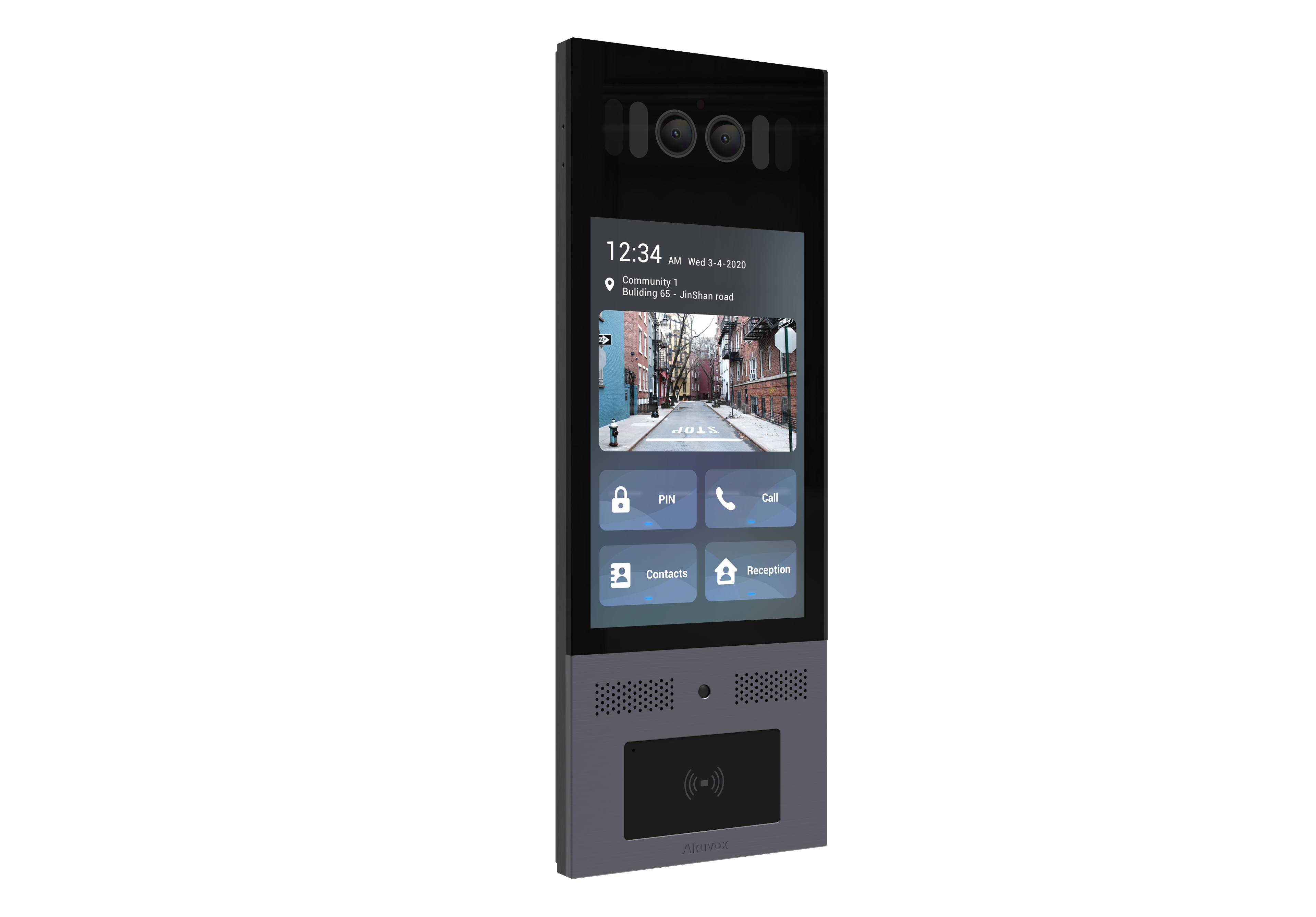 Video door phone, luxury market with a high-end design, smart Android Door Phone combines style, the latest technologies, and built-to-last materials, Extra installation bracket required.