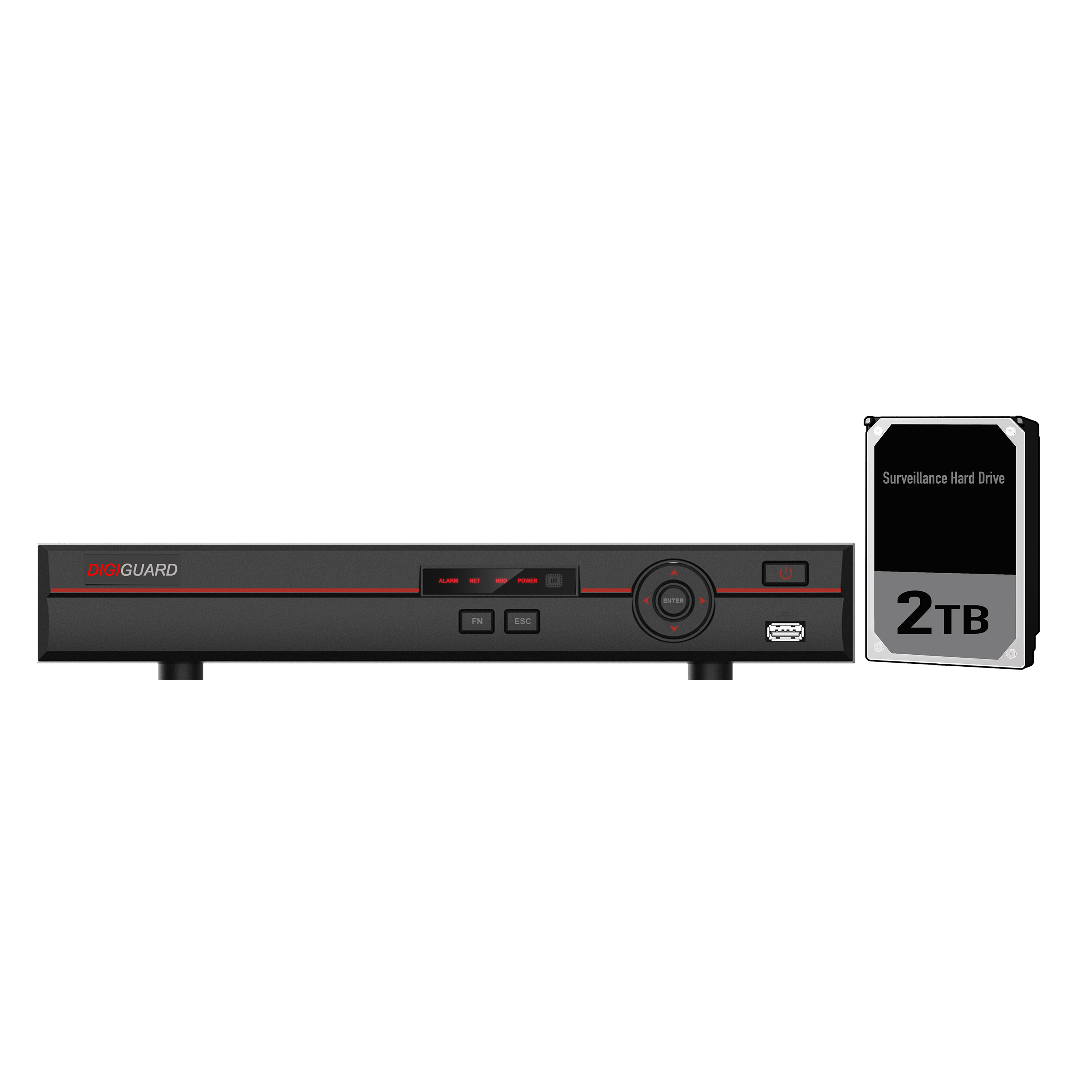 8ch XVR DVR with 2TB HDD installed.