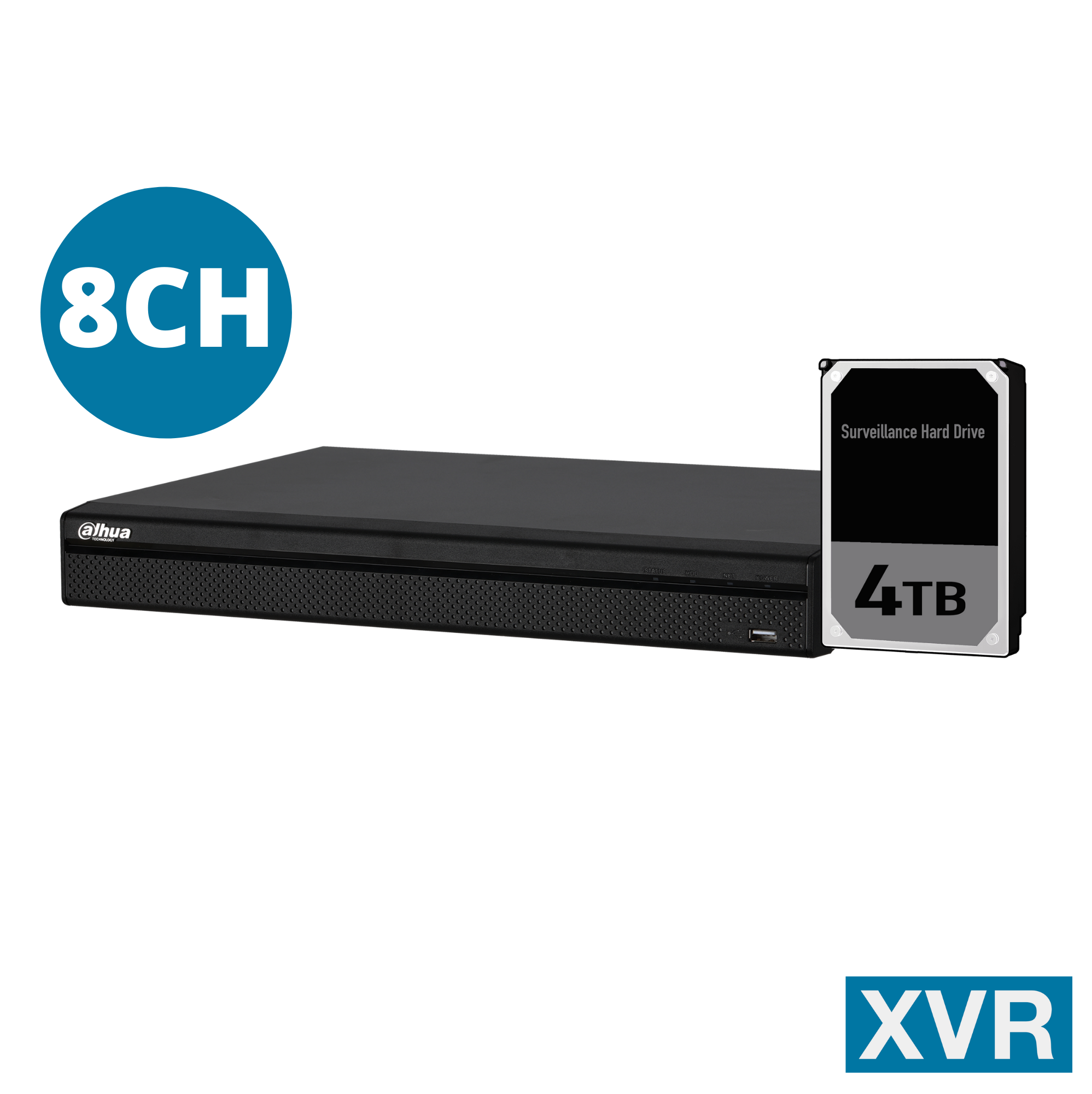 Dahua 8ch Penta-brid Record Up to 4K,IVS,Face Detection,Smart Search, Smart Fan,P2P, with 4TB HDD installed.