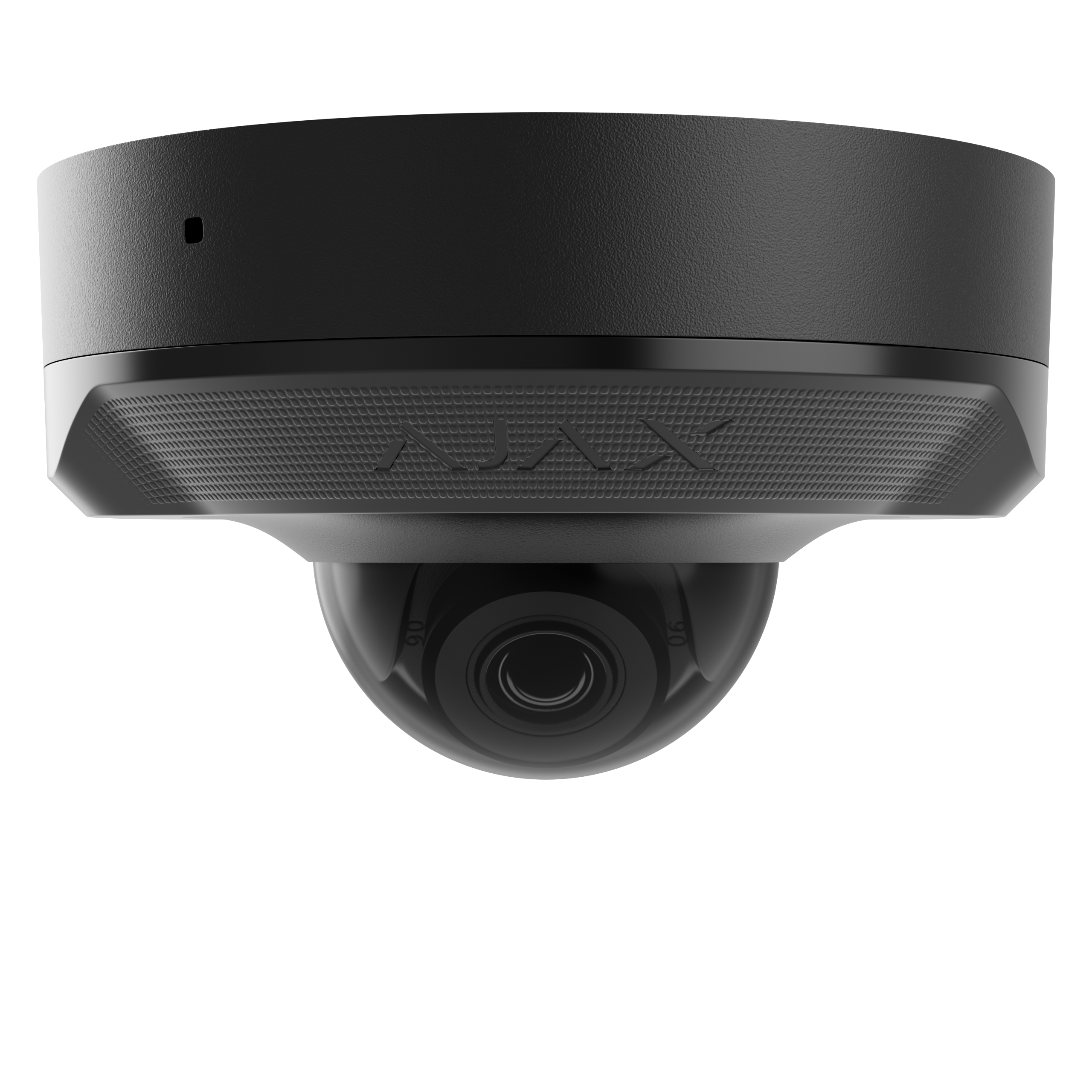 AJAX 8MP Mini Dome Black Wired security IP camera, up to 3840x2160px resolution, 100-110 degree viewing angle, 2.8mm, 20FPS, JetSparrow Video protocol, microSD, H.264, H.265, HDR, WDR, up to 100 Mbps, up to 35m IR, PoE, 12V1A, IP65.