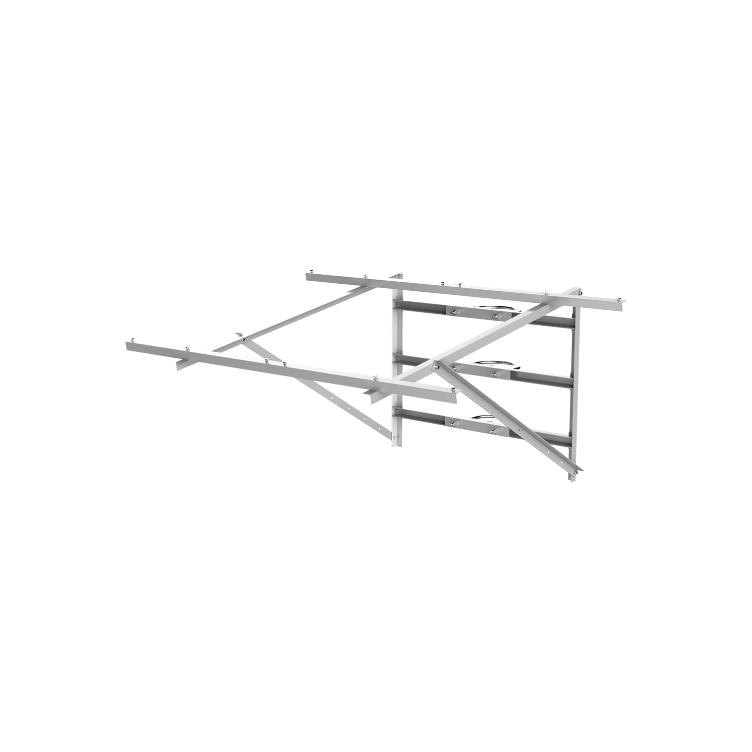 Solar mount bracket supports up to 2 x 275W Dahua solar panels.