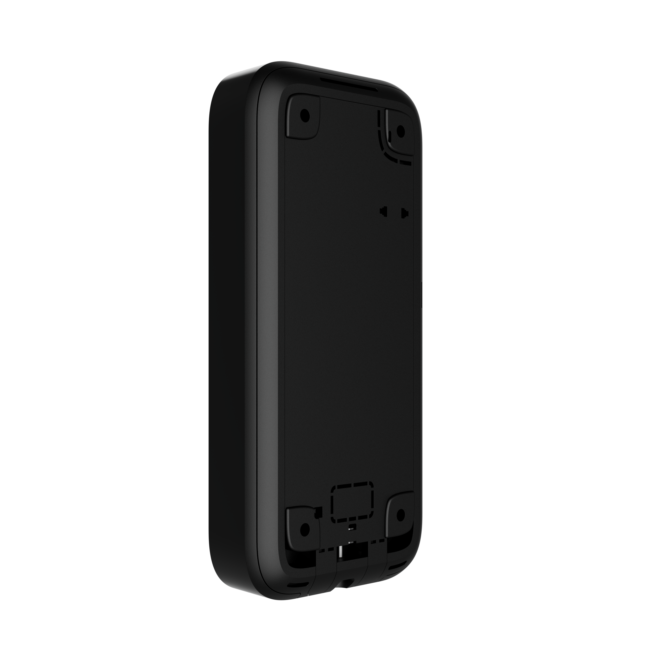 Black wireless keypad with touch screen to control an Ajax system.