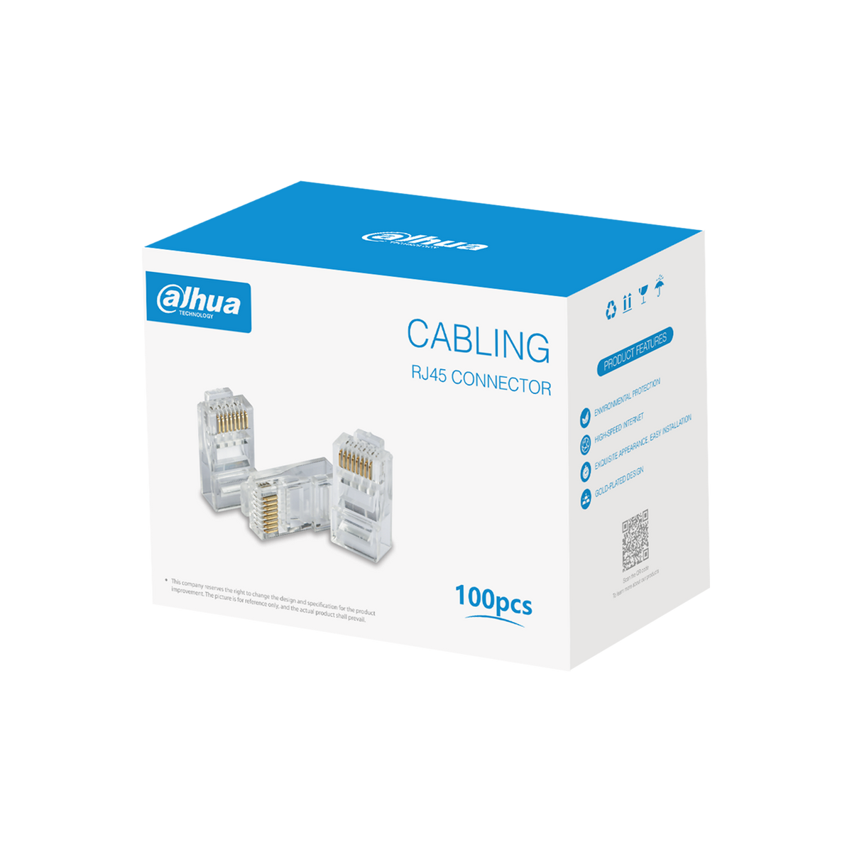 Cat6 RJ45 Network Plug (100pcs/Pack). — Video Alarm Technologies