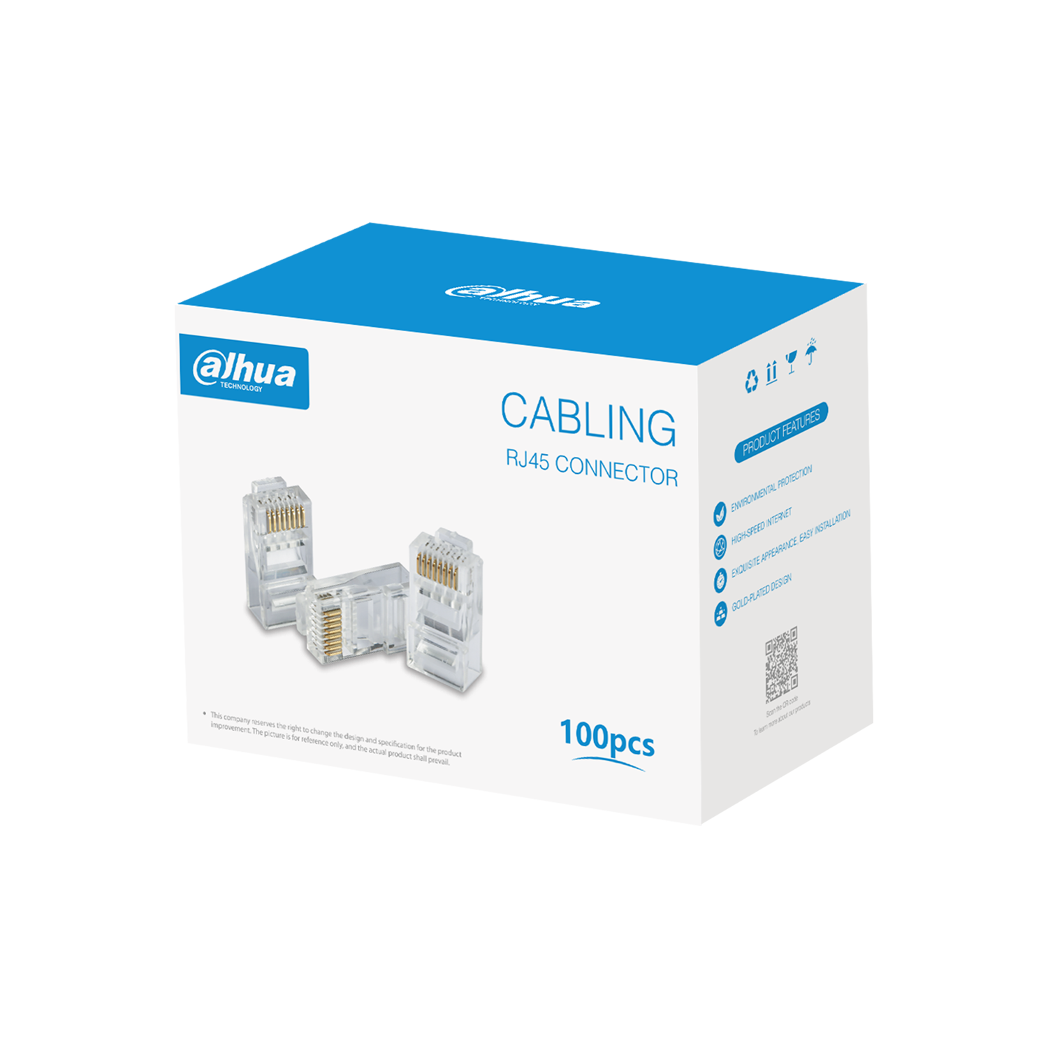 Cat6 RJ45 Network Plug (100pcs/Pack).