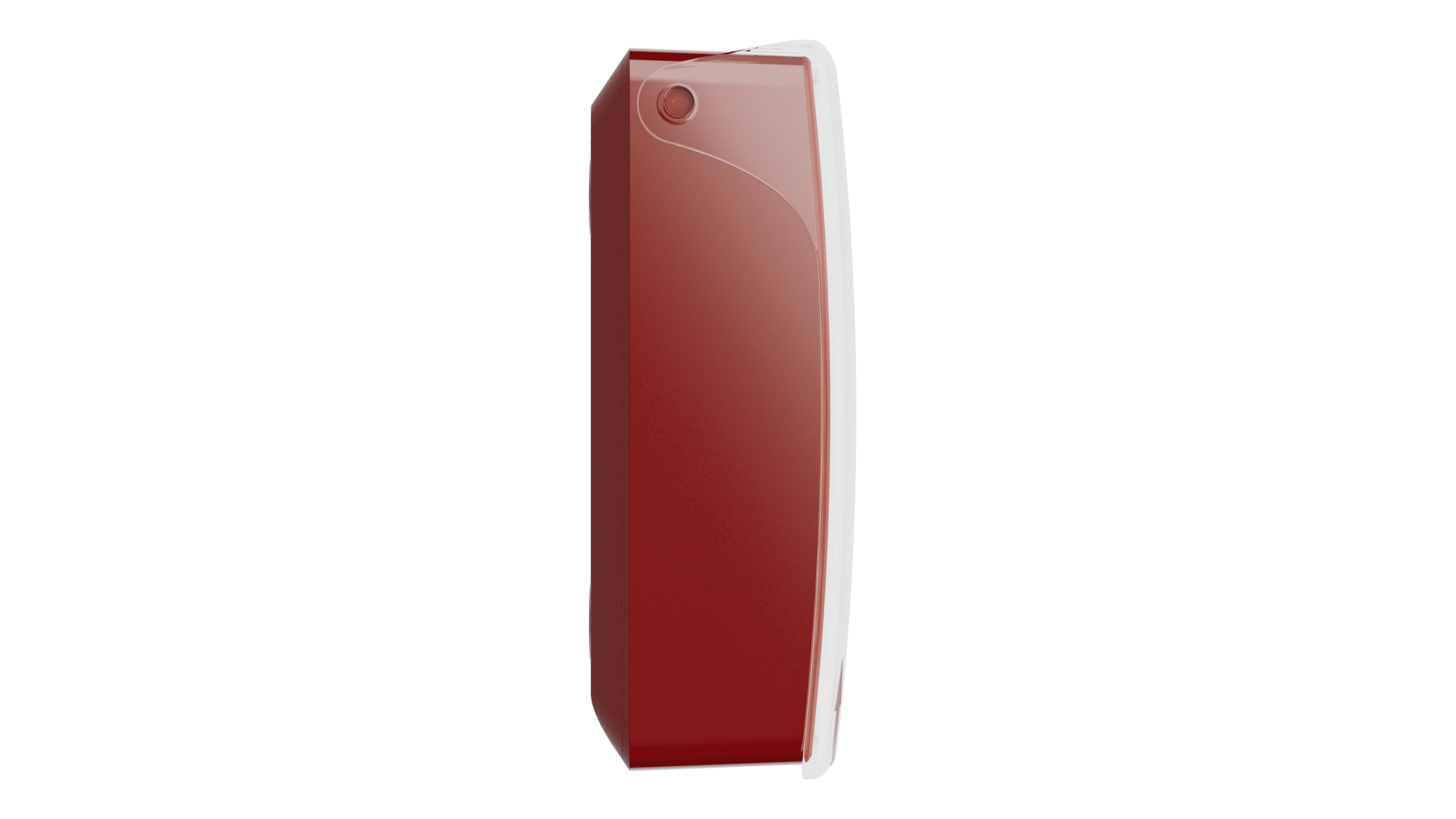 Wireless wall-mounted button for manual fire alarm activation.