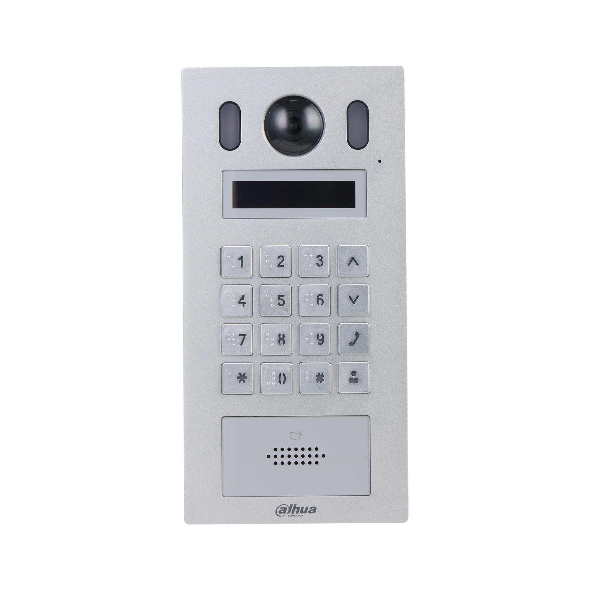 Dahua Small Size Apartment Outdoor Station, 2.3inch OLED, Aluminum alloy plate, IP55, IK08, Door release via password and Mifare card.