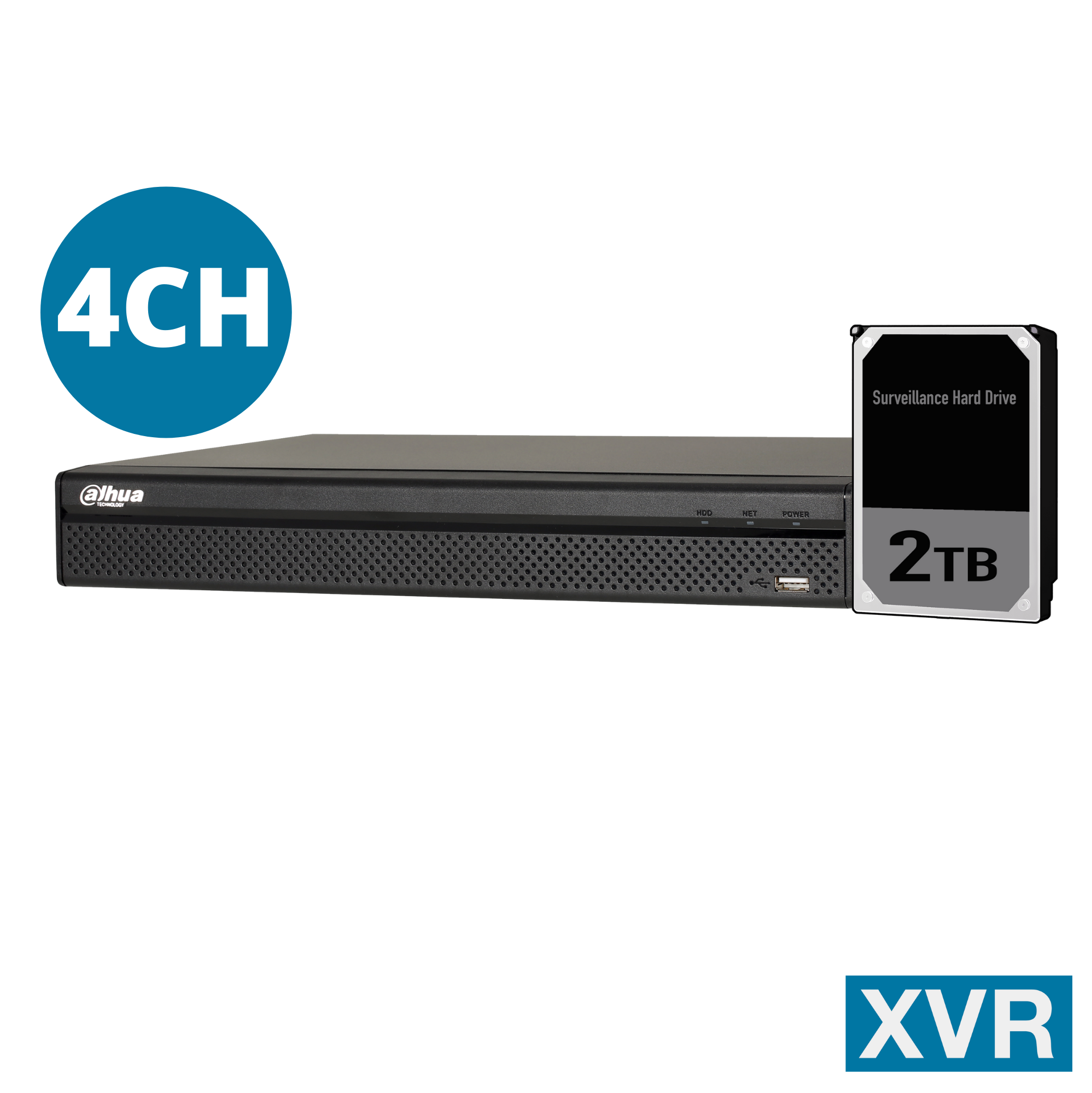 Dahua 4ch Penta-brid Record Up to 4K,IVS,Face Detection,Smart Search, Smart Fan,P2P,HDD-2TB installed.
