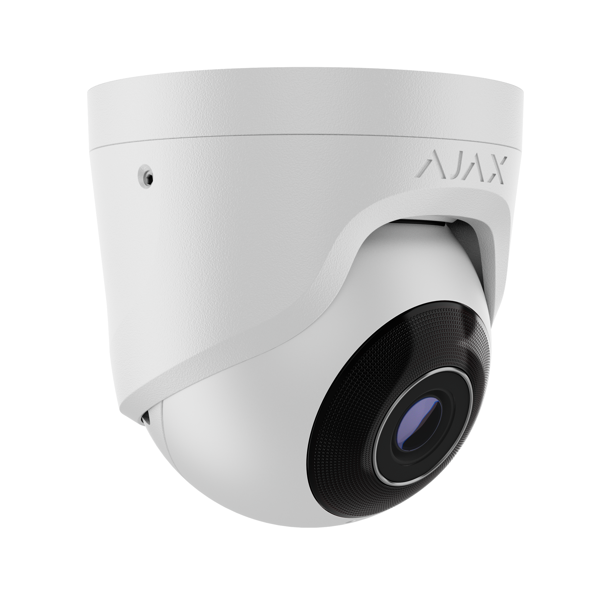 AJAX 5MP Turret White Wired security IP camera, up to 2880x1620px resolution, 100-110 degree viewing angle, 4mm, 25FPS, JetSparrow Video protocol, microSD, H.264, H.265, HDR, WDR, up to 100 Mbps, up to 35m IR, PoE, 12V1A, IP65.