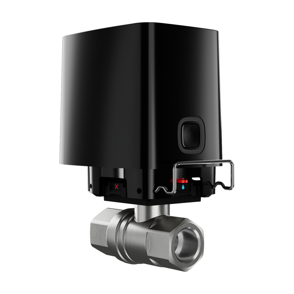 WaterStop Wireless remotely controlled water shutoff valve (ISO 5211 standard) 3/4'' (DN20) Black.
