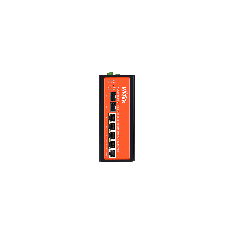 Wi-Tek 4GE+2SFP L2 managed UPS No-break Industrial PoE Switch.