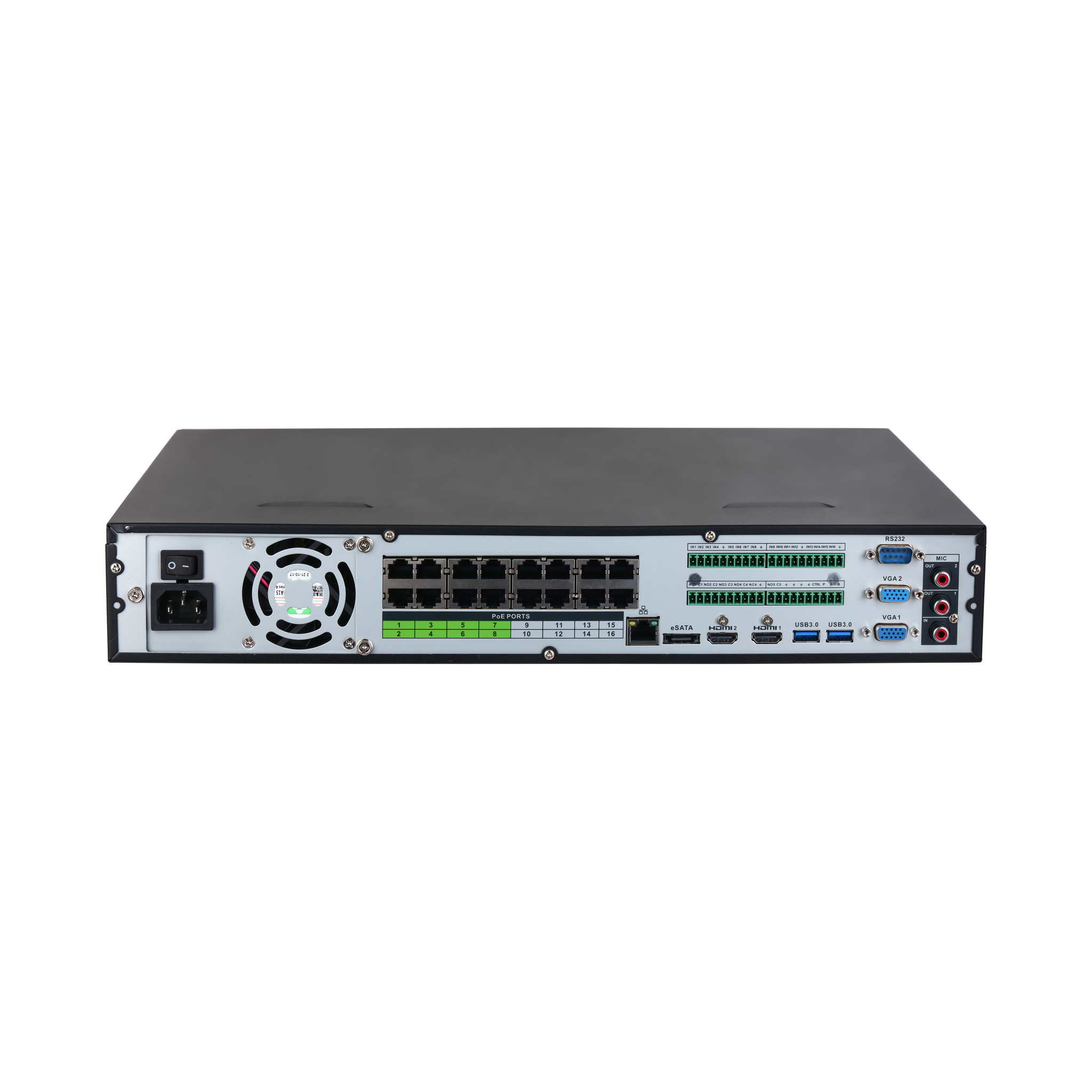 32 Channels 1.5U 16PoE 4HDD WizSense Network Video Recorder.