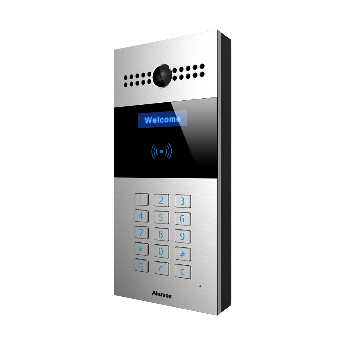 SIP video door phone, numeric keypad, used in apartment buildings, Extra installation bracket required.