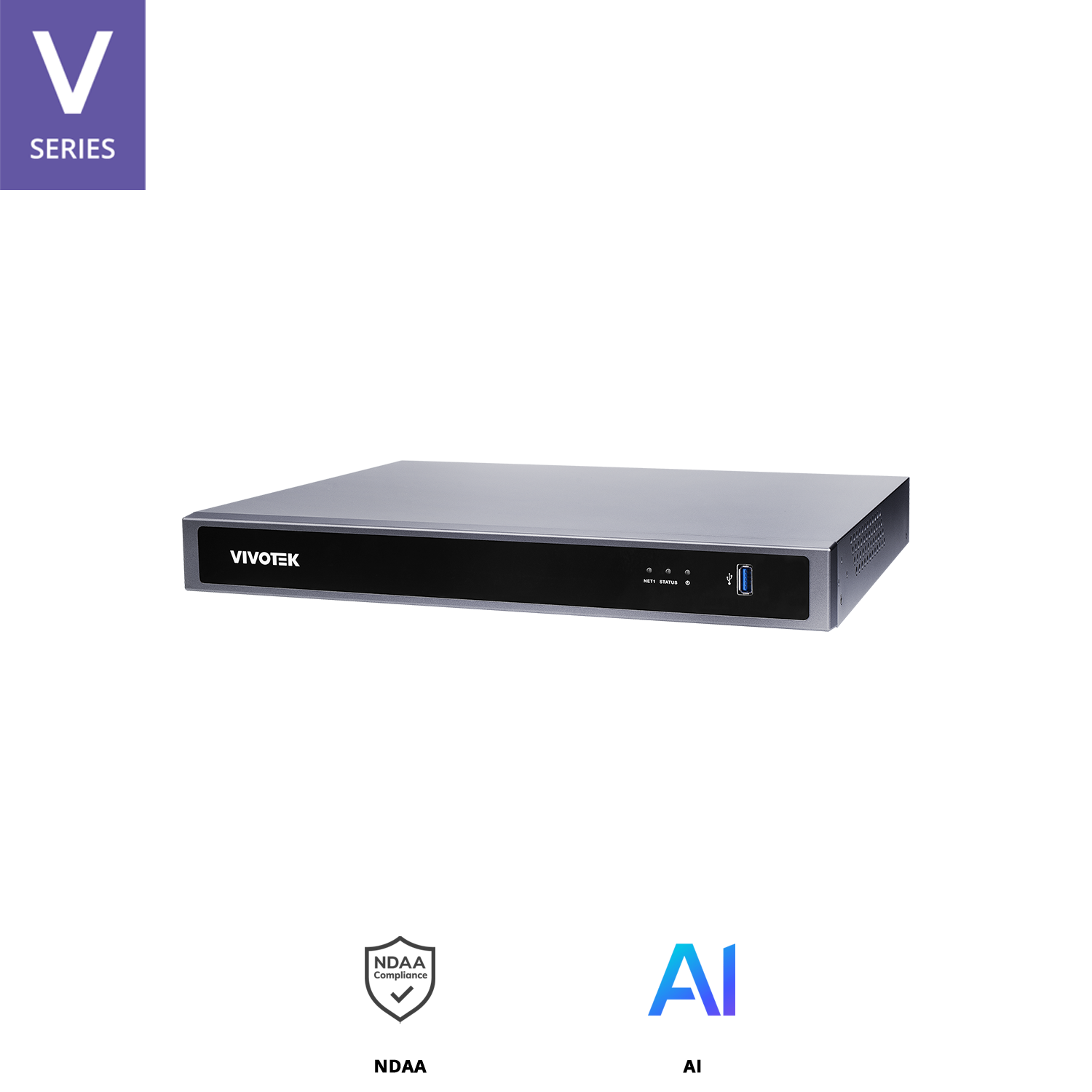 H.265, 8CH, 1 HDMI+1 VGA, 1080P @ 480 fps, 4K display, 4/1 alarm in/out, 2 HDD, RAID 0/1/5, 2 LAN(Giga), 8 PoE 802.3at/af 120W, Core+ AI.